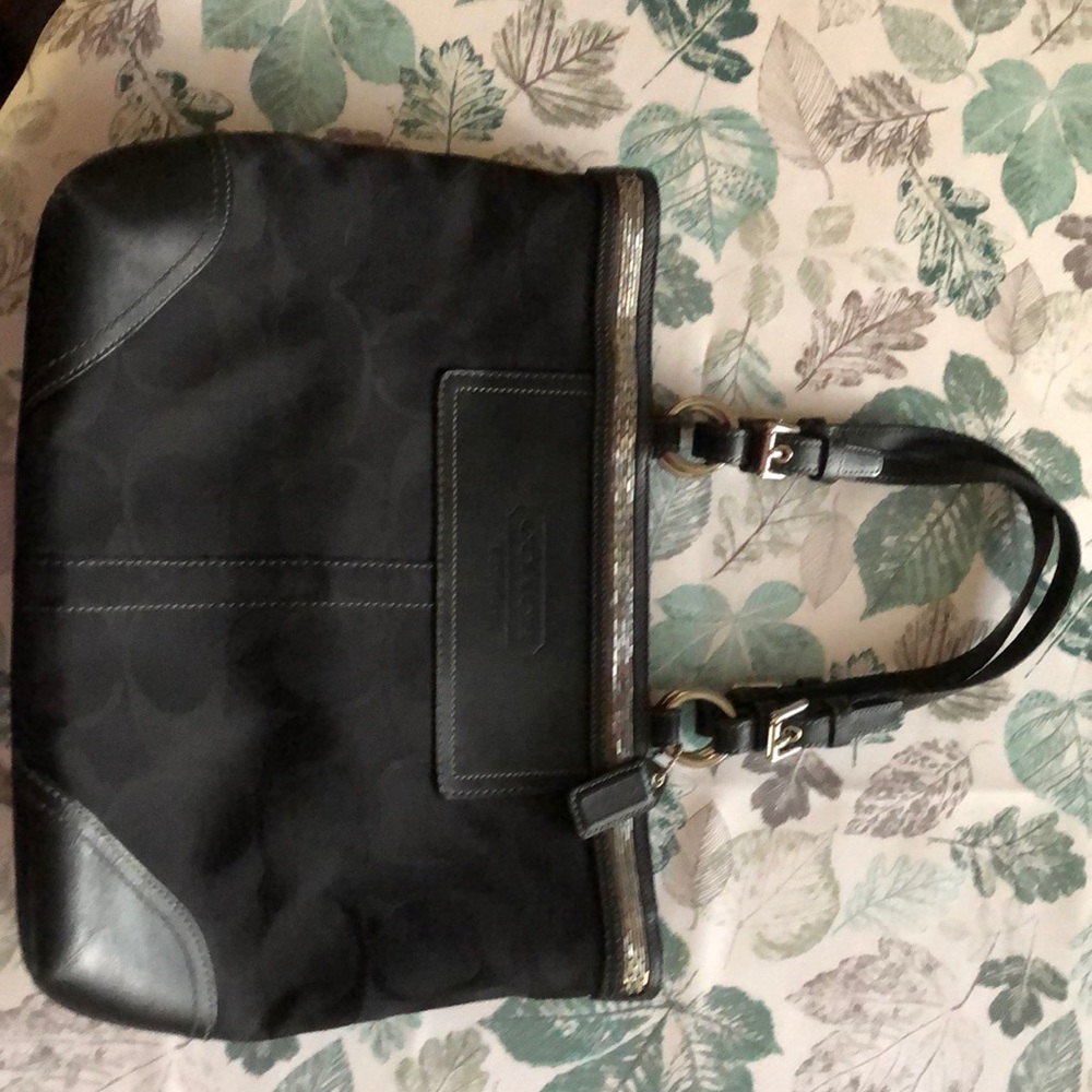 Coach canvas logo tote